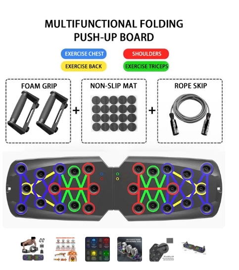 Push Up Board für Home Gym, Brust, Schultern, Rücken und Trizeps Training