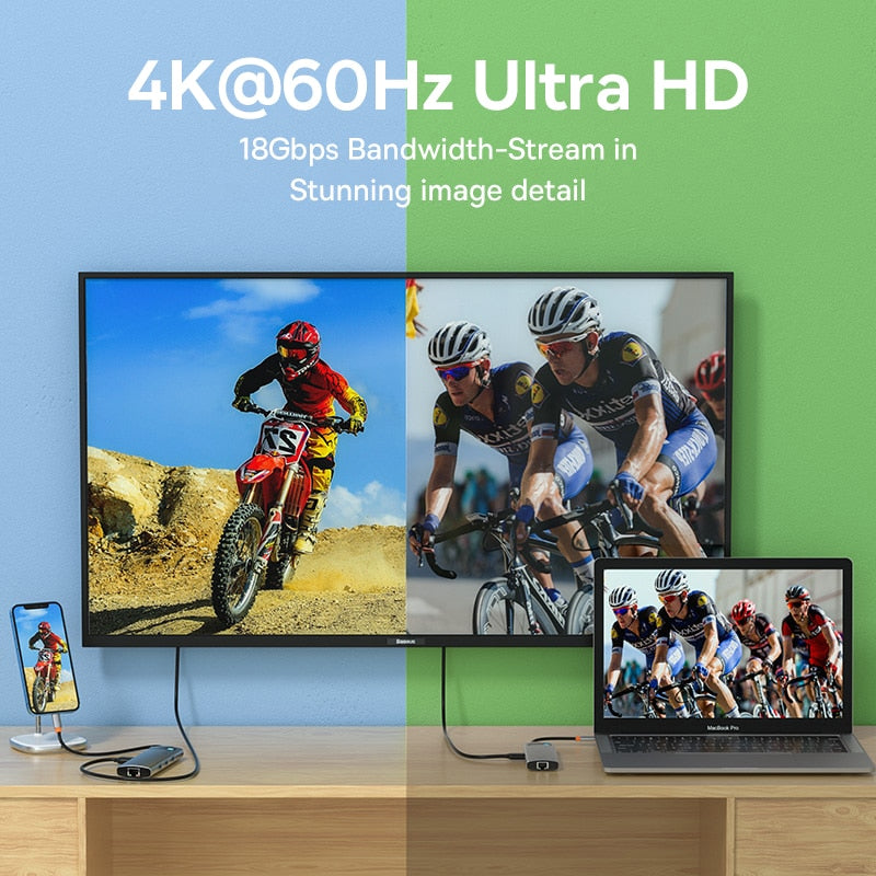 Baseus 4K 60Hz USB C Hubs - Maximale Konnektivität für Mac und USB-C Geräte!