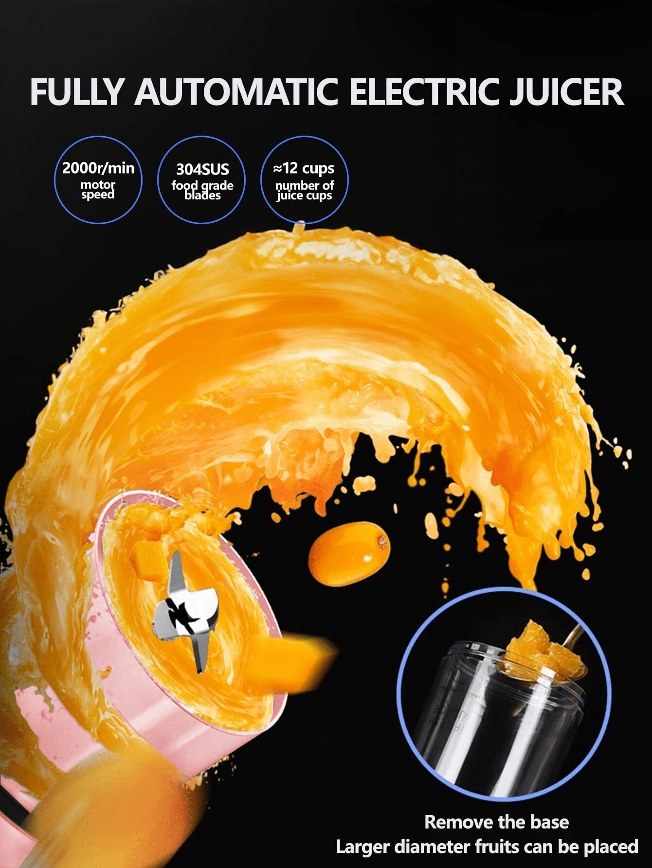 Fresh Juice - Mini Tragbarer Mixer - Elektrischer Fruchtsaftmixer für vielseitige Smoothies