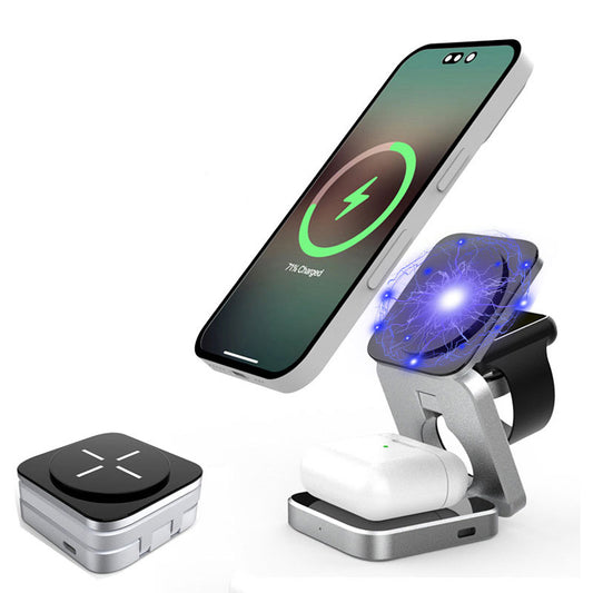 Tragbarer 3-in-1 klappbarer kabelloser Ladeständer